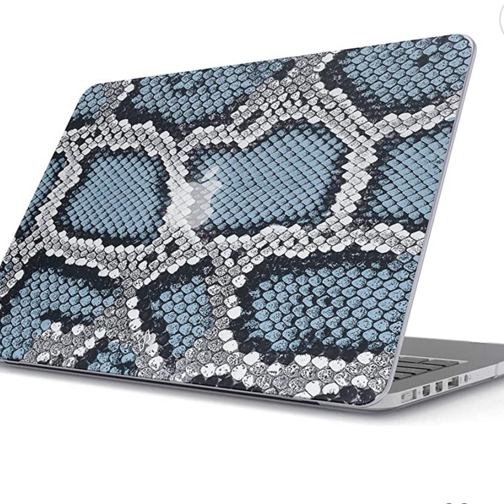 BURGA Hard Case MacBook Air 13 Blue Snake Skin Print Leather Pattern